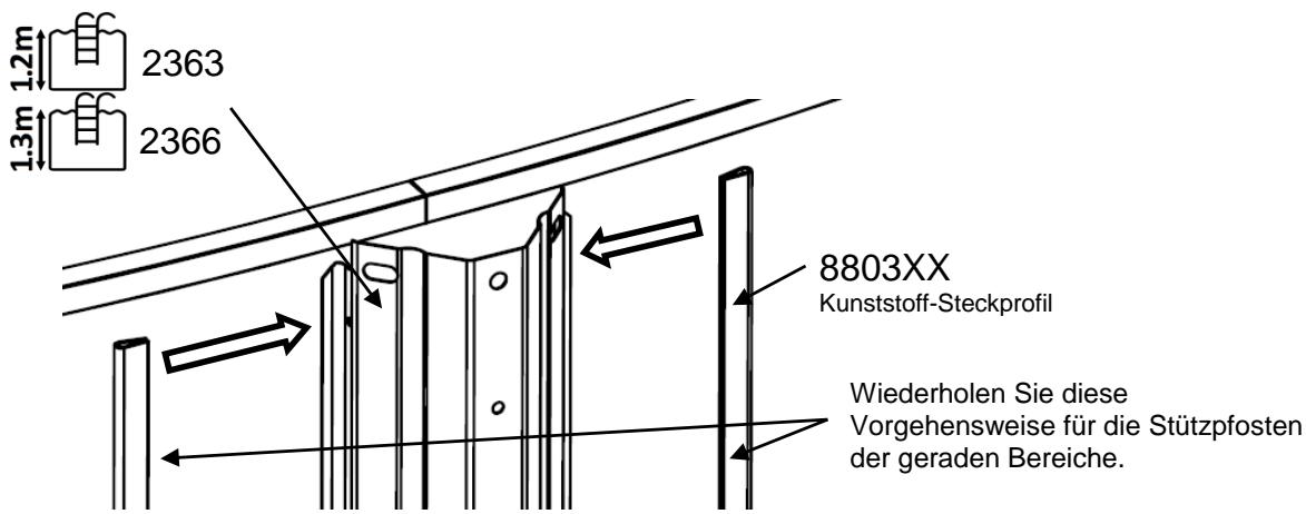 TRIGANO SAPHIR N°880109 - Aufbau des Kunststoff-Steckprofils auf der Stützeinheit - 1