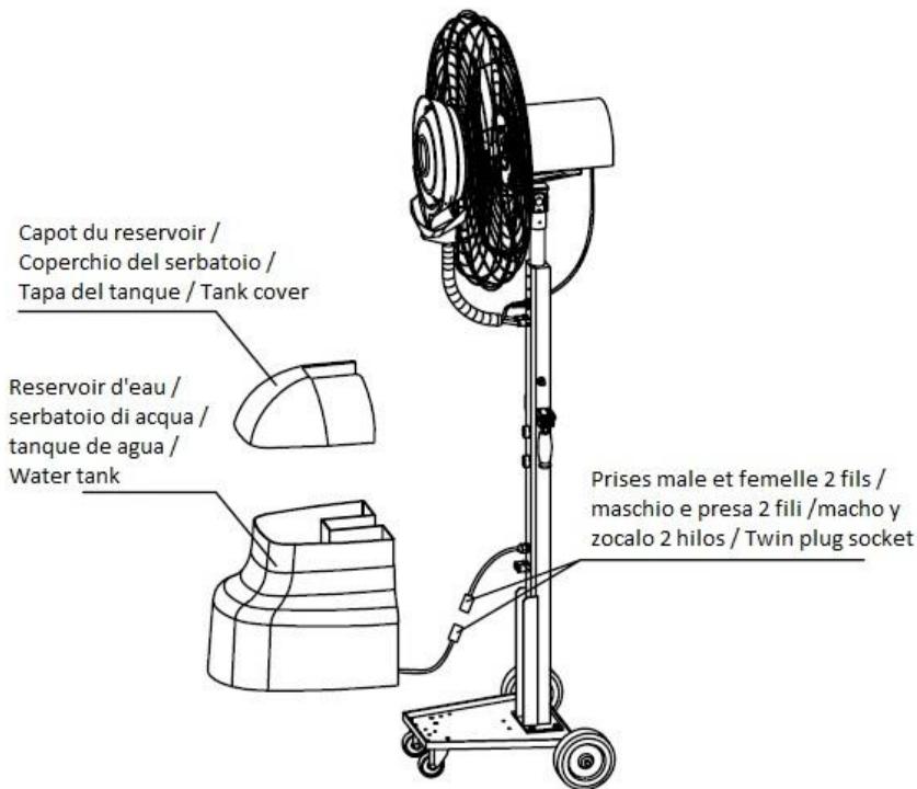 OFRESH VENTILATEUR BRUMISATEUR SUR PIED 180 CM - Disconnections - 3