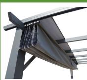 HABRITA PER 4030 GE - Pergola aluminium coloris gris anthracite poteaux 10x10 cm toile couleur écru - 4