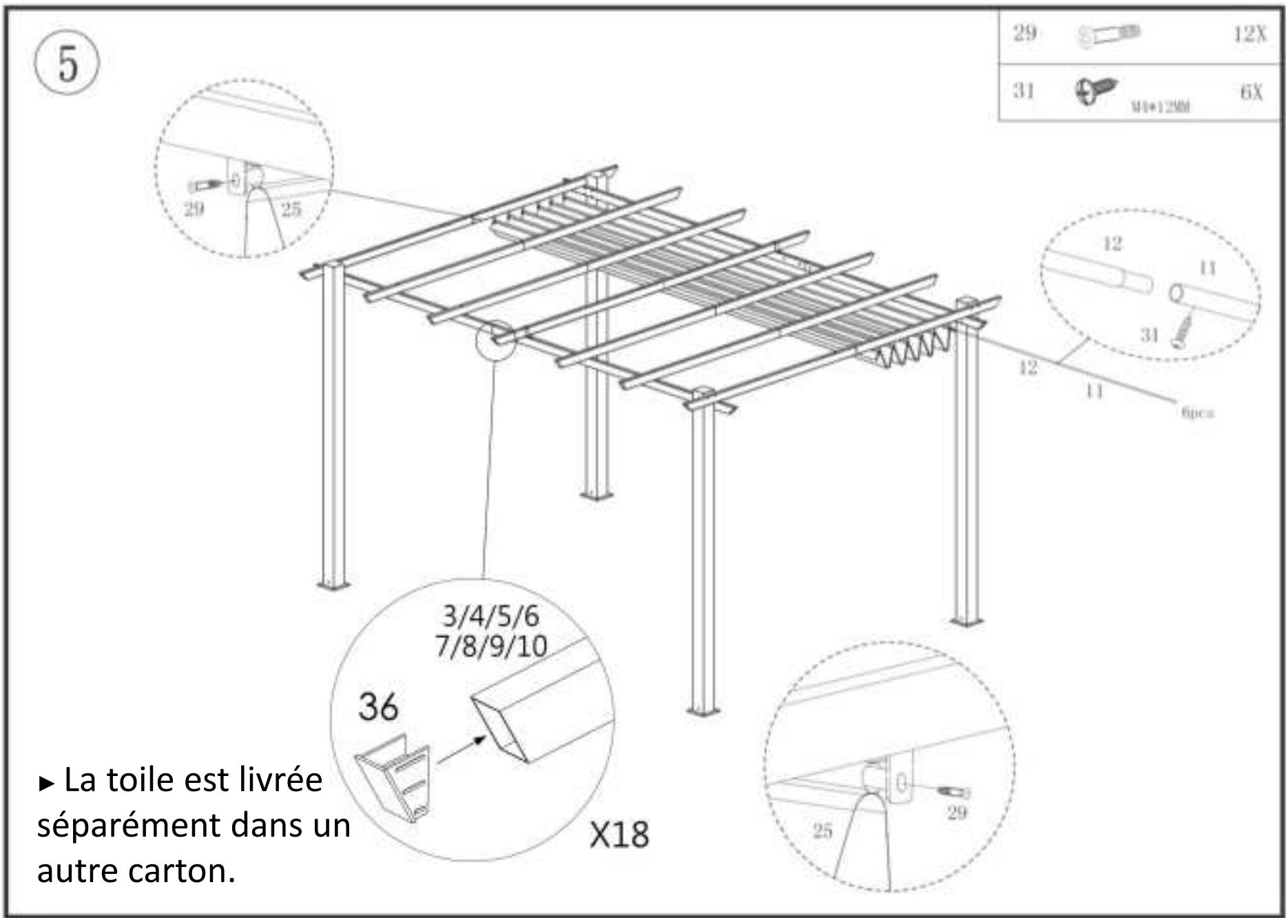 HABRITA PER 4030 WR - Montage de la toile - 1