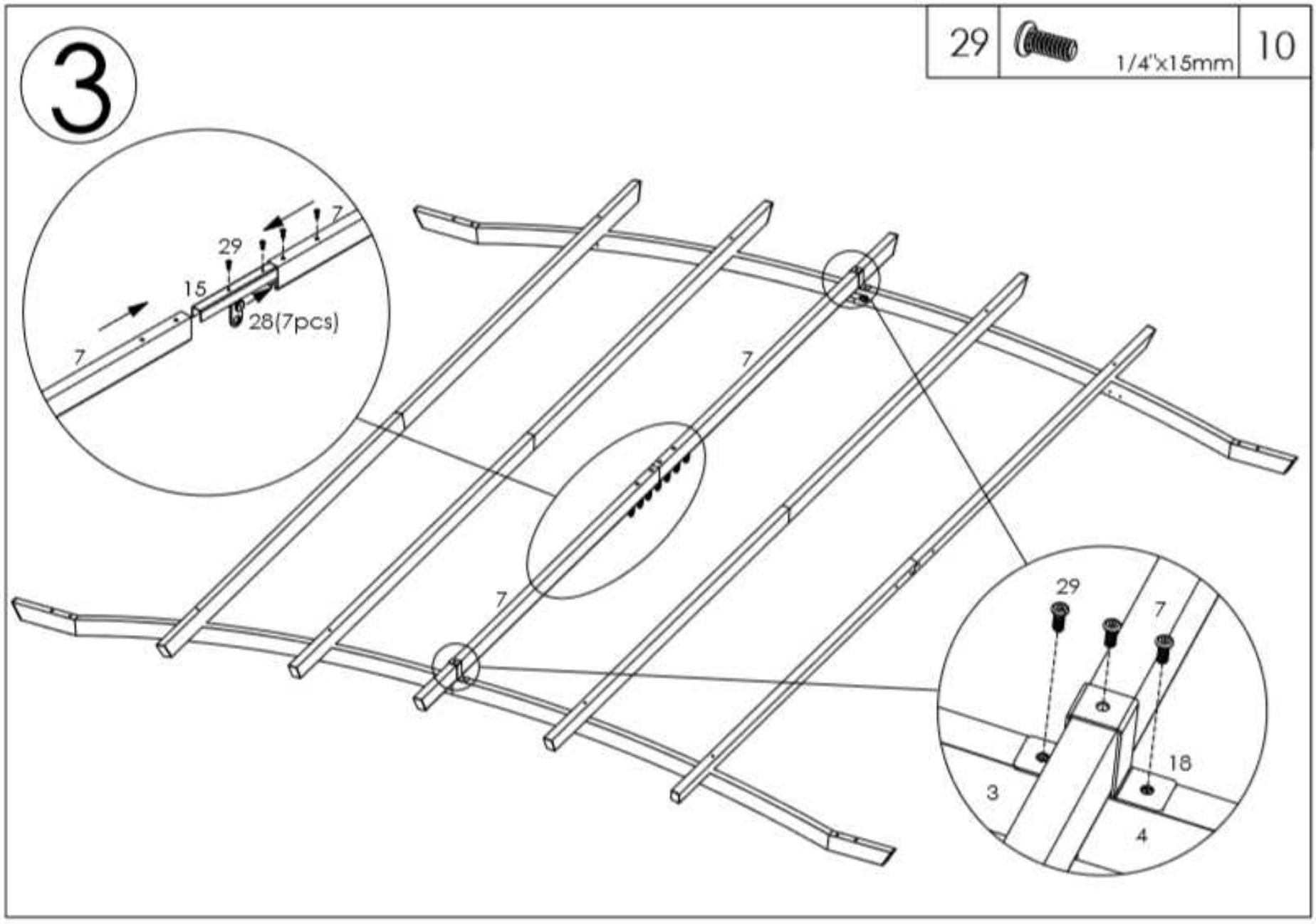 HABRITA PER 3433 GE - Les pièces pour l'assemblage - 3
