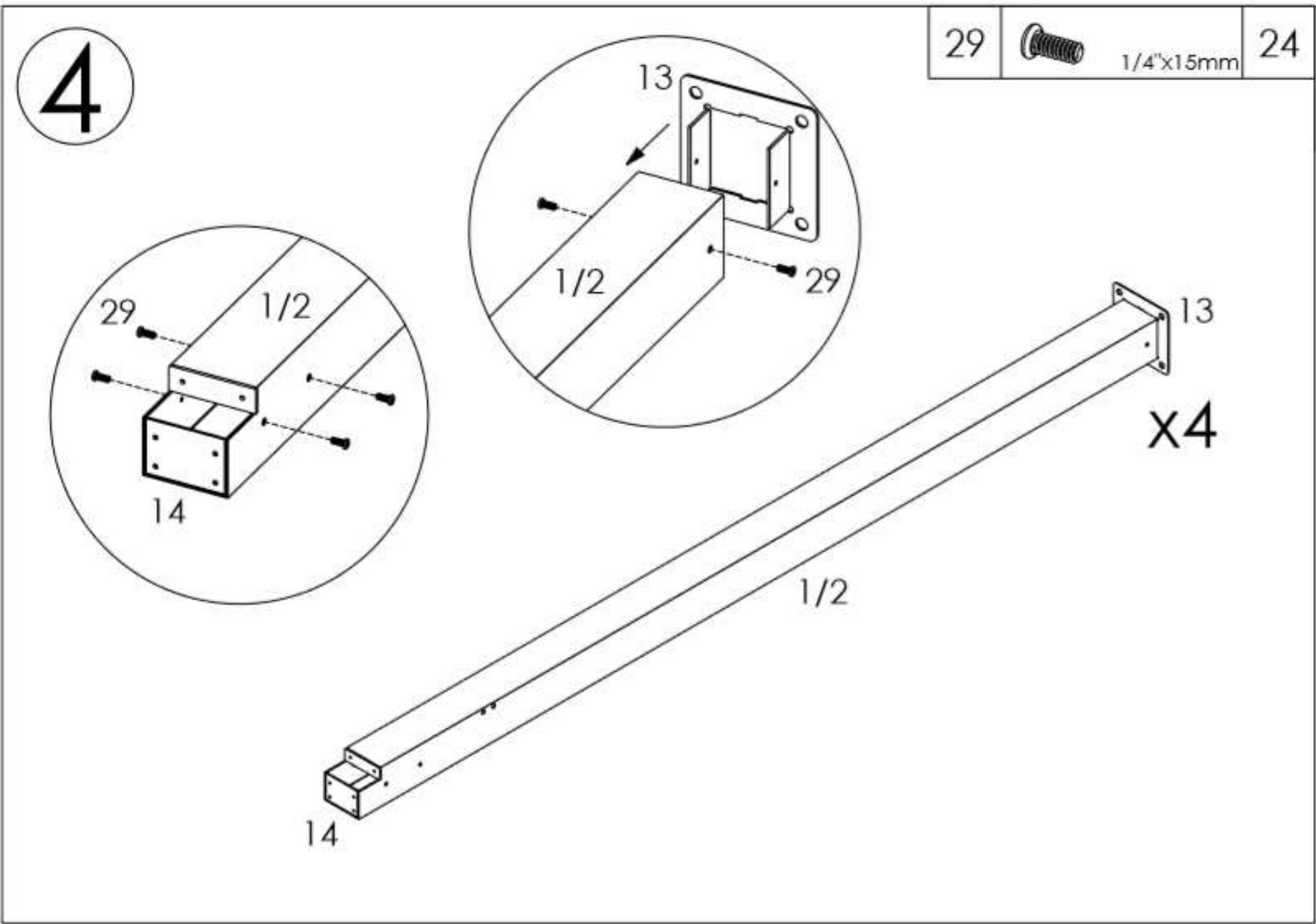 HABRITA PER 3433 GE - Les pièces pour l'assemblage - 4