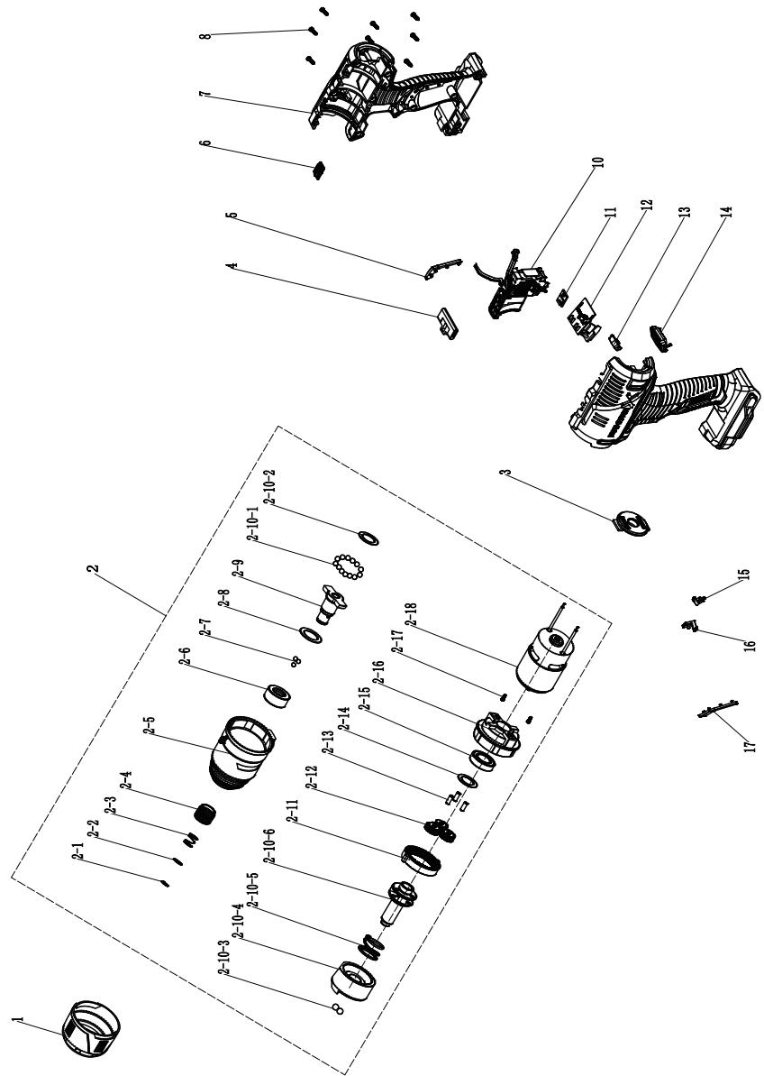 DEXTER 20VIDV2-180.1 - DIAGRAMA DE DESPIECEY LISTADE PIEZAS - 1