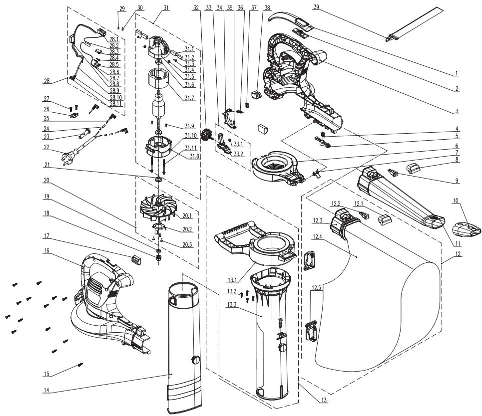 STERWINS Blower 3000W EVB2.4 - VISTA ESPLOSA - 1