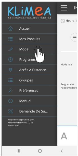 KLIMEA 2350 W : 9 DC Inverter Mini 2600 W : 10 DC Inverter 3100 W : 12 DC Inverter 3100 W : 12 DC Inverter électrique 3500 W : 15 DC Inverter - MODE - 2