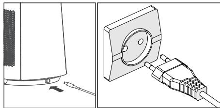 EQUATION PURE FAN TOWER - Installing the remote control batteries - 1