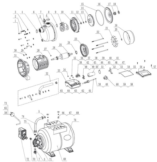 STERWINS 900 WT 24-4 - PLANO DE DESPIECE - 1