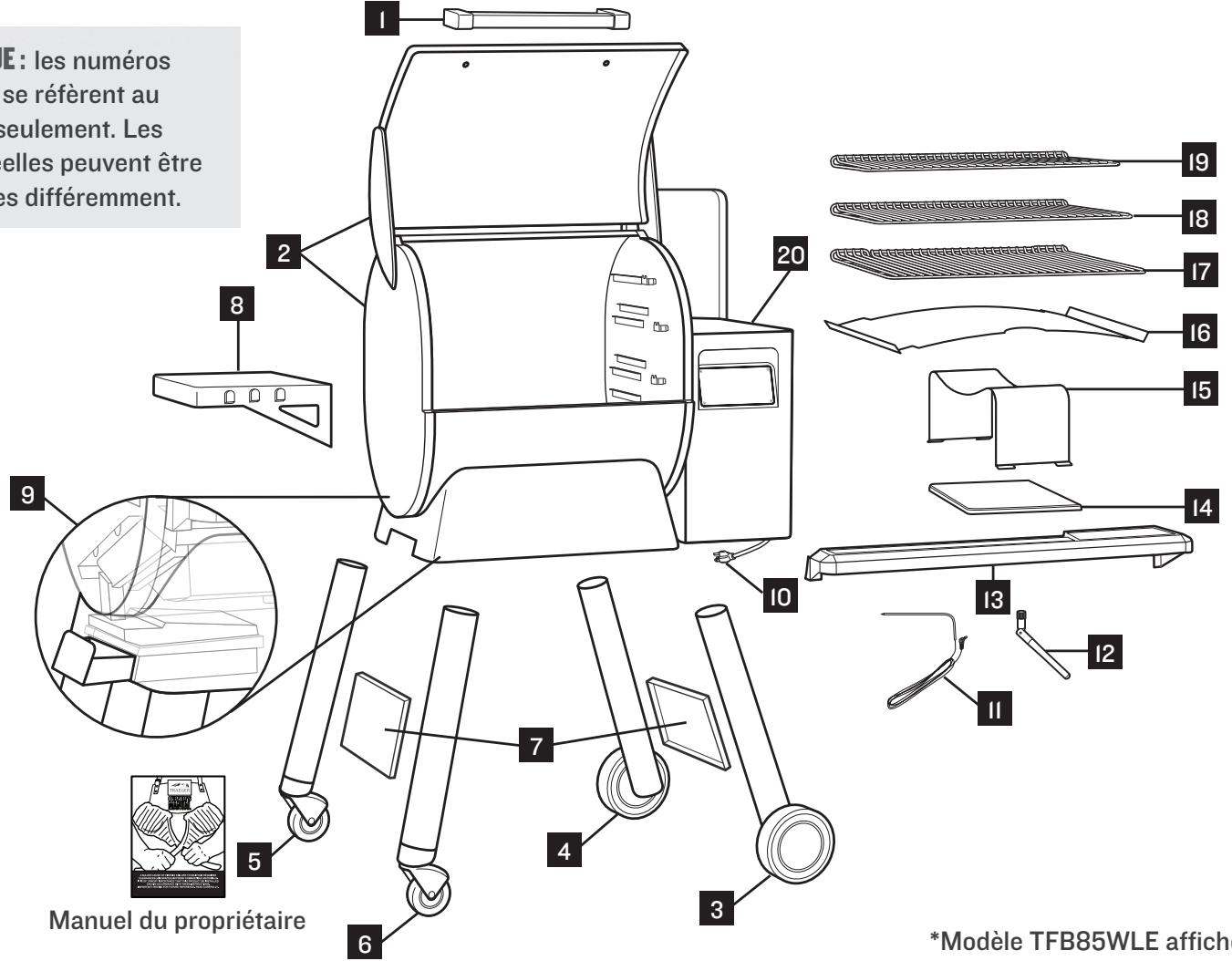 TRAEGER TIMBERLINE 850 - LISTE DE PIECES* - 1