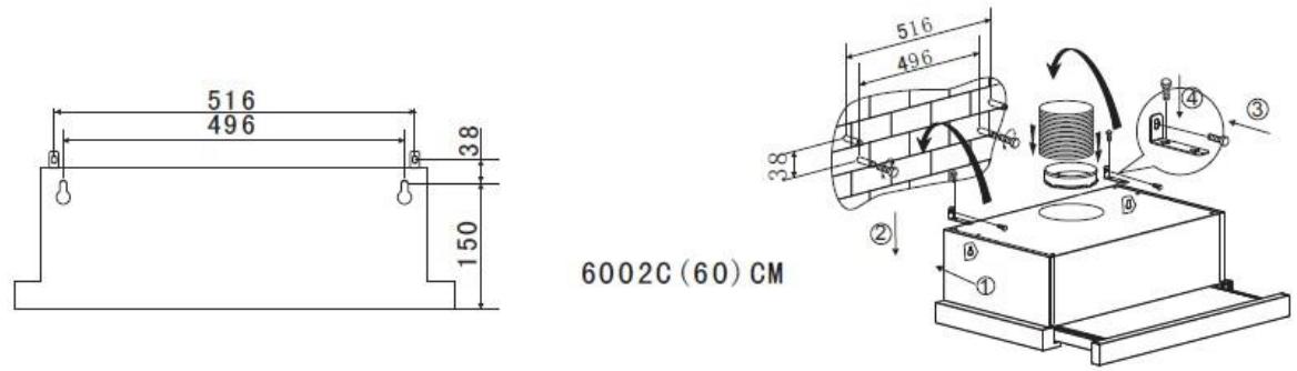 CANDY CBT625/2X/1 CBT625/2W/1, CBT625/2B/1 - INSTALARE (Montare pe perete) - 3