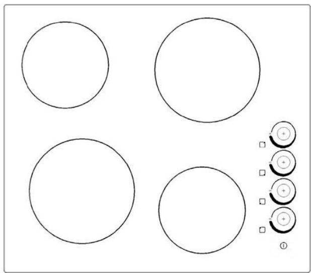 CANDY CHK46C - zone ceramic hob schematic diagram - 1