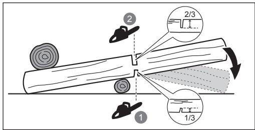 RYOBI RY36CSX35A - Tagliare un tronco in pezzi più piccoli - 1
