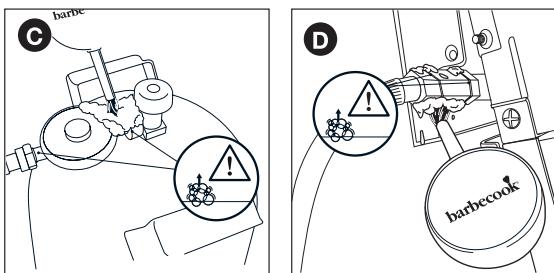 BARBECOOK SIESTA 612 - Para comprobar si hay fugas de gas - 3