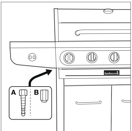 BARBECOOK SIESTA 612 - Vooliku ühendamine seadmega - 2