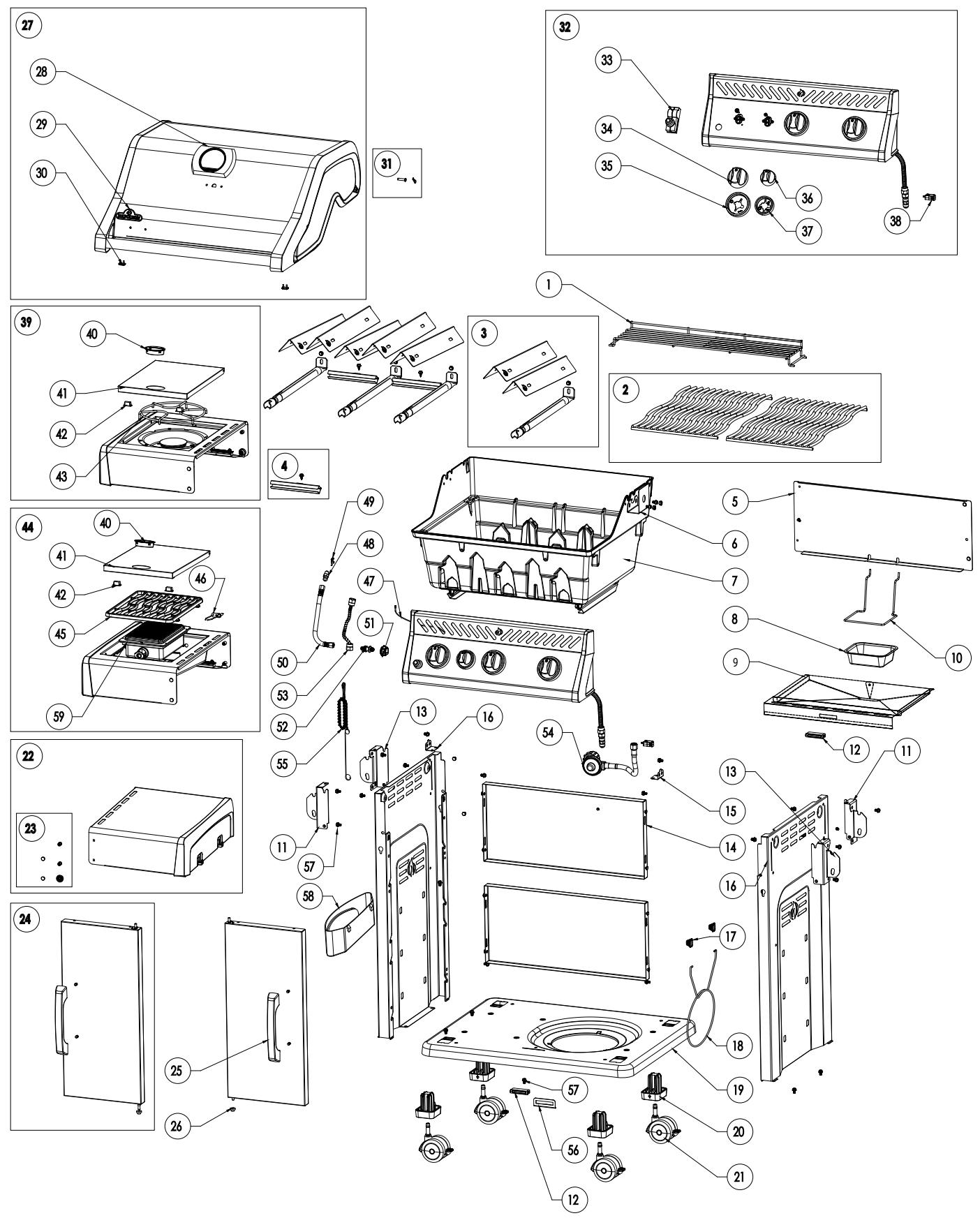 NAPOLEON GRILLS ROGUE R425PK - PARTS LIST / LIST DES PIEÇES ROUGE 425 / 425SB / 425SIB - 2