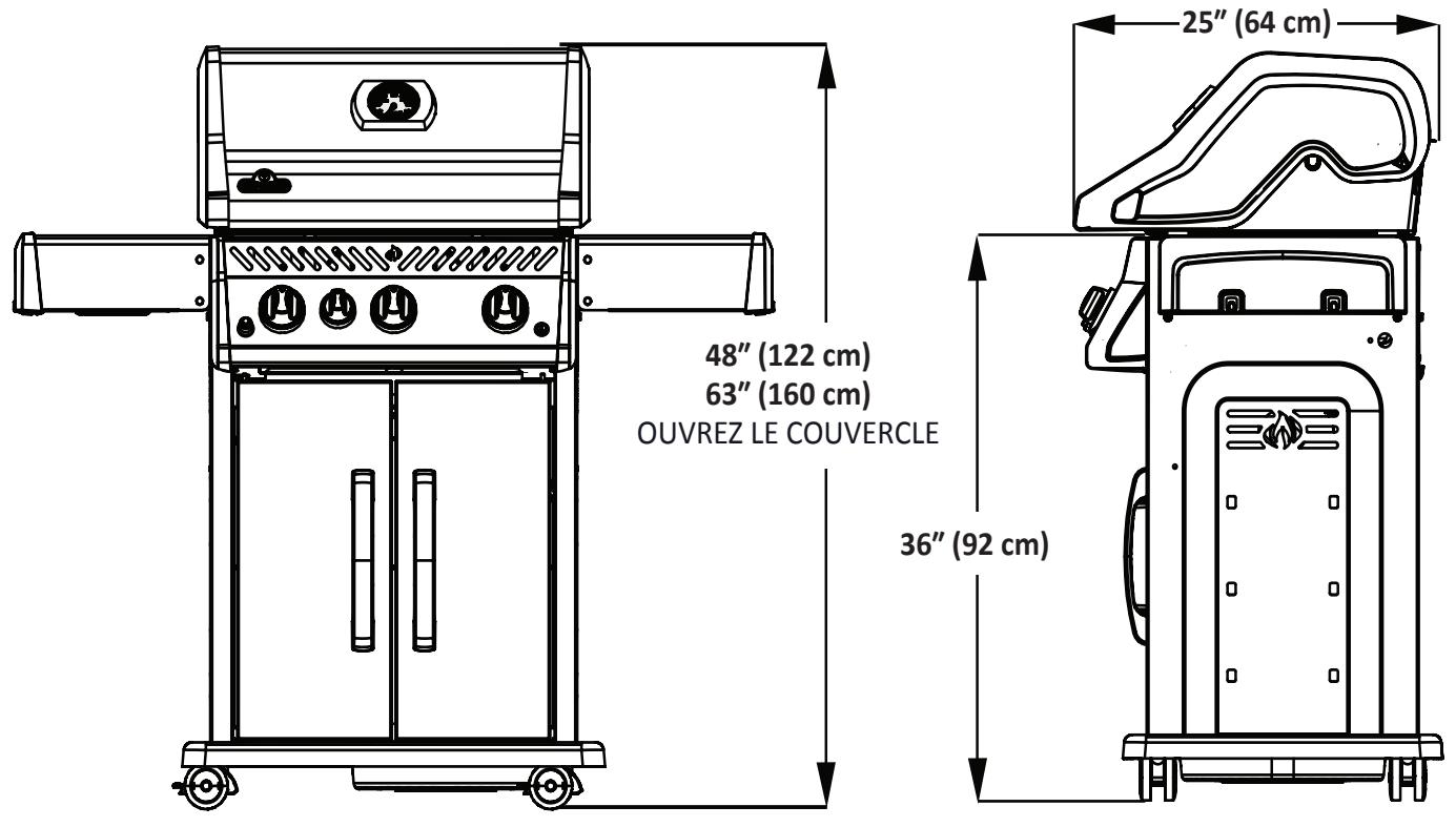 NAPOLEON GRILLS ROGUE R425PK - DIMENSIONS - 2