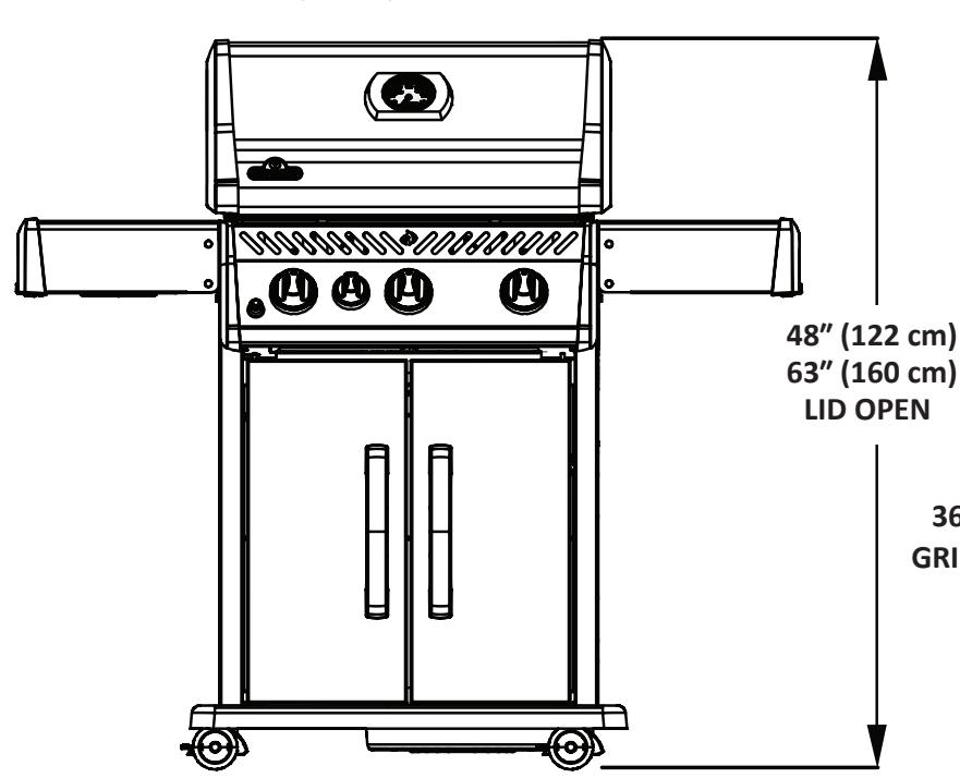 NAPOLEON GRILLS ROGUE R425SIBPK - DIMENSIONS - 2
