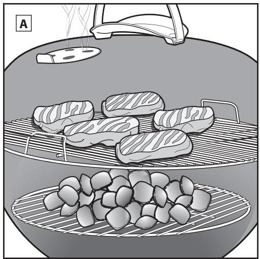 WEBER PERFORMER GBS - 51592 - Lighting the Charcoal Using Lighter Cubes - 7