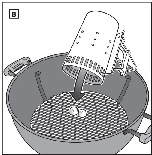 WEBER PERFORMER GBS - 51592 - Acender o carvão com cubos de acendalhas - 5