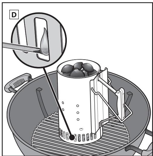 WEBER PERFORMER GBS - 51592 - Accensione della carbonella mediana cubetti accendi-fuoco - 4