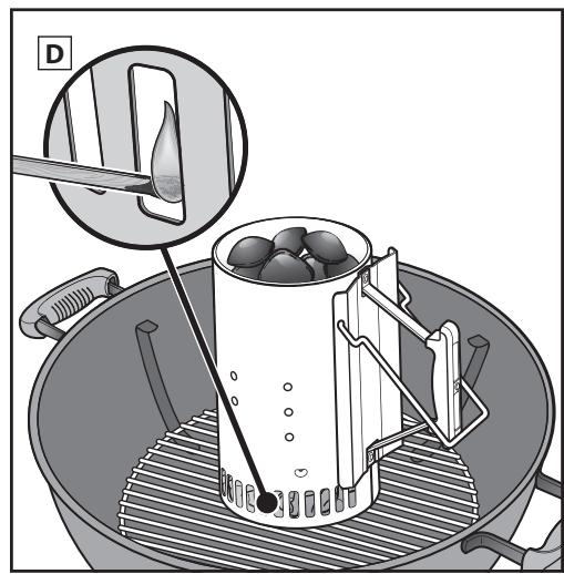 WEBER PERFORMER GBS - 51592 - Acender o carvão com cubos de acendalhas - 4
