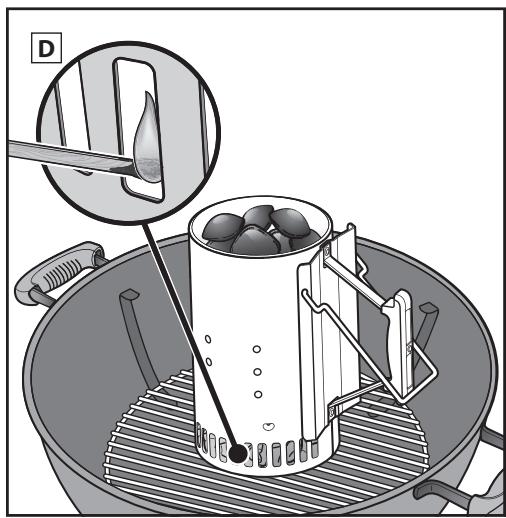 WEBER PERFORMER GBS - 51592 - Lighting the Charcoal Using Lighter Cubes - 4