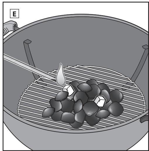 WEBER PERFORMER GBS - 51592 - Acender o carvão com cubos de acendalhas - 6