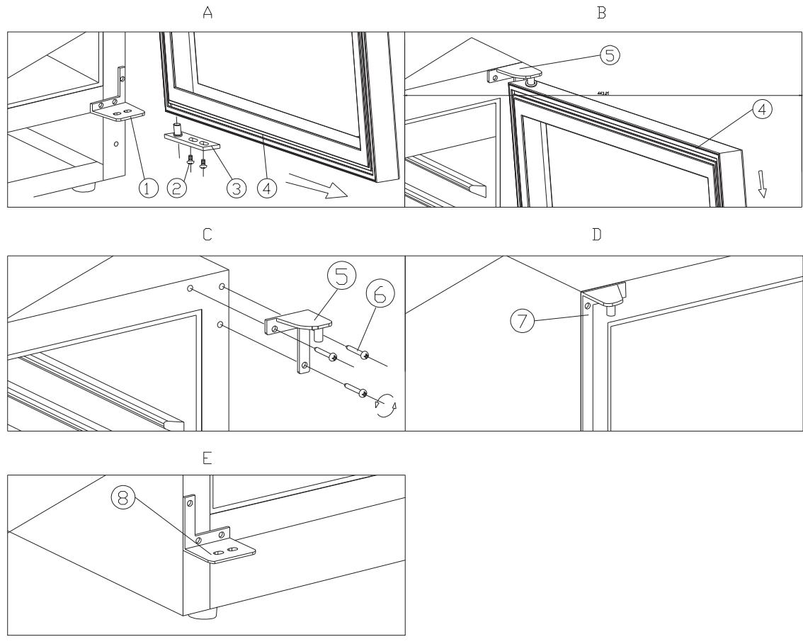 ROSIERES RWCB60/N - Type B (pour porte mince en acier inoxydable) - 1