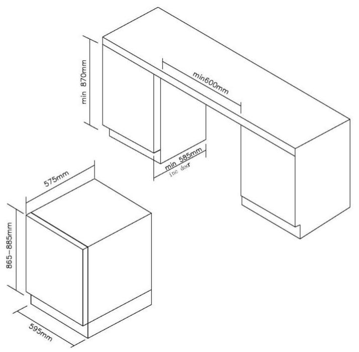 ROSIERES RWCB60/N - > Consignes pour une installation intégrée - 4