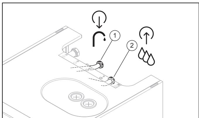 SAUNIER DUVAL GENIASET MAX 15 - FW 200-6, FEW 200-6 - Installation du raccord d'eau froide et du raccord d'eau chaude - 1