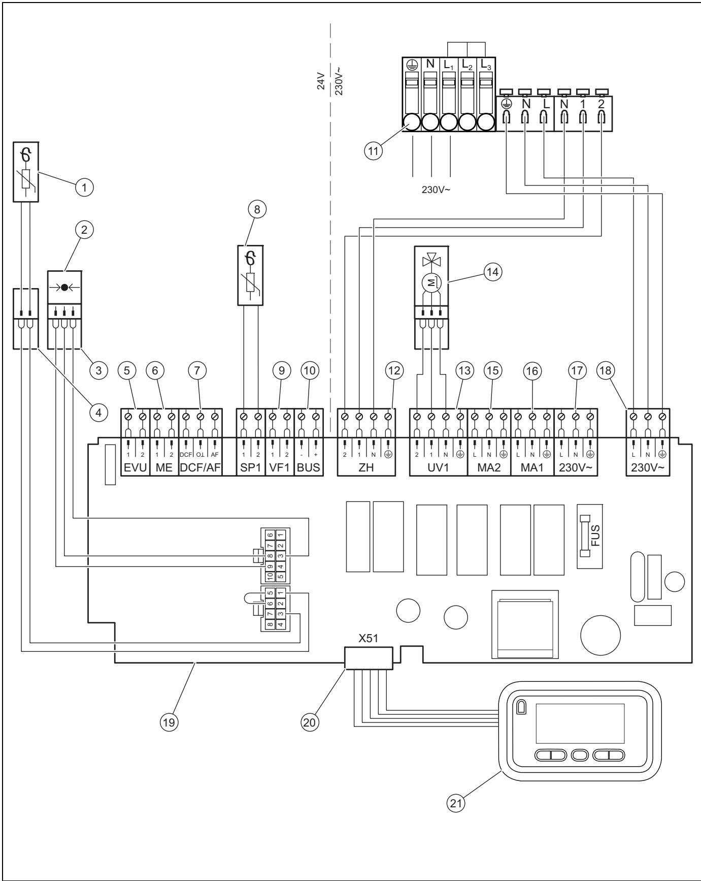 SAUNIER DUVAL GENIASET 15 - GeniaSet 200l - Schéma électrique - 1