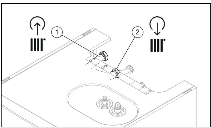 SAUNIER DUVAL GENIASET SPLIT 10 - HA 5-5 ... 12-5 STB - Montage des raccordements du circuit chauffage - 1