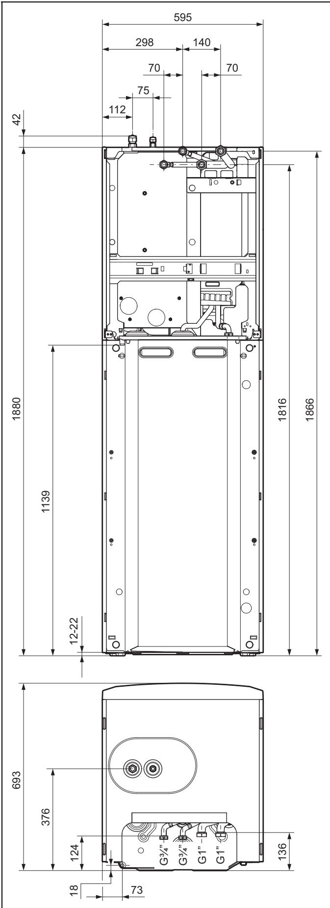 SAUNIER DUVAL GENIASET SPLIT 12 - HA 5-5 ... 12-5 STB - Dimensions - 1