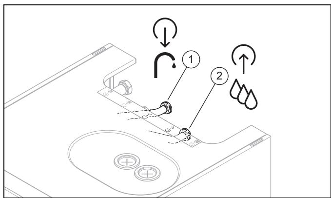 SAUNIER DUVAL GeniaSet FW 200-6, FEW 200-6 - Installation du raccord d'eau froide et du raccord d'eau chaude - 1