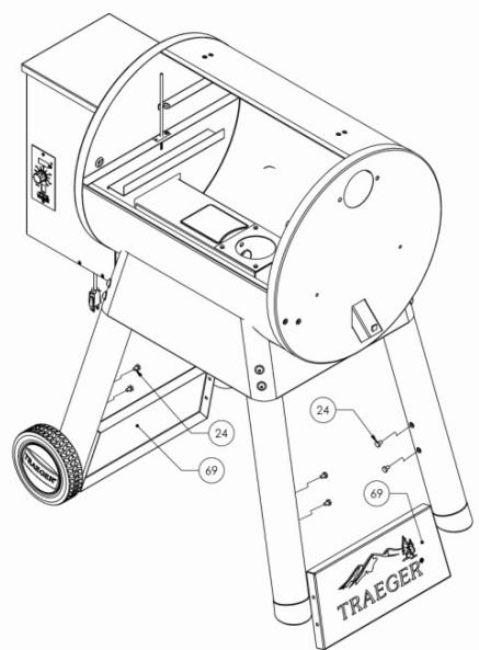 TRAEGER TFB57PUBC - PRO SéRIES 22 - INSTALLING LEG BRACES TO LEGS: - 1