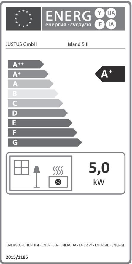 JUSTUS ISLAND 5 II - Energielabel und Produktdatenblatt nach EU-Verordnung / Label énergétique et fiche produit selon les normes EU - 1