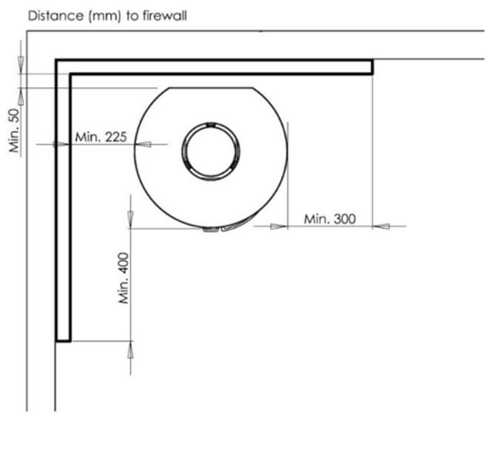 ADURO 9 LUX CERAMIC - Placering av braskaminen/avständskrav - 3