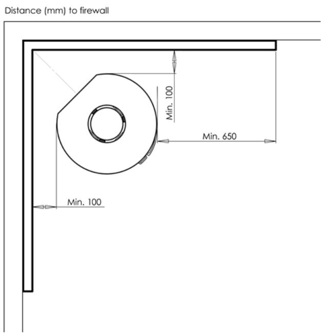 ADURO 9 LUX CERAMIC - Placering av braskaminen/avständskrav - 4
