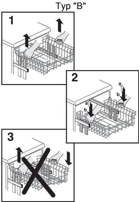 CANDY CDIN2D350PB - Anmerkung: HEBEN ODER SENKEN SIE DEN KORB NIEMALS EINSEITIG (Abb. 3). - 1