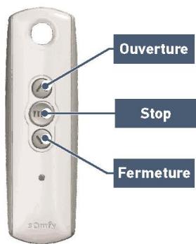 SOMFY SLIDYMOOVE 600 - Utilisation d'une télécommande 3 touches - 1