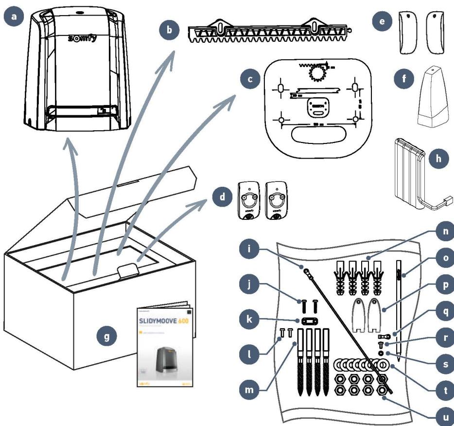 SOMFY SLIDYMOOVE 600 - Contenu du pack - 1