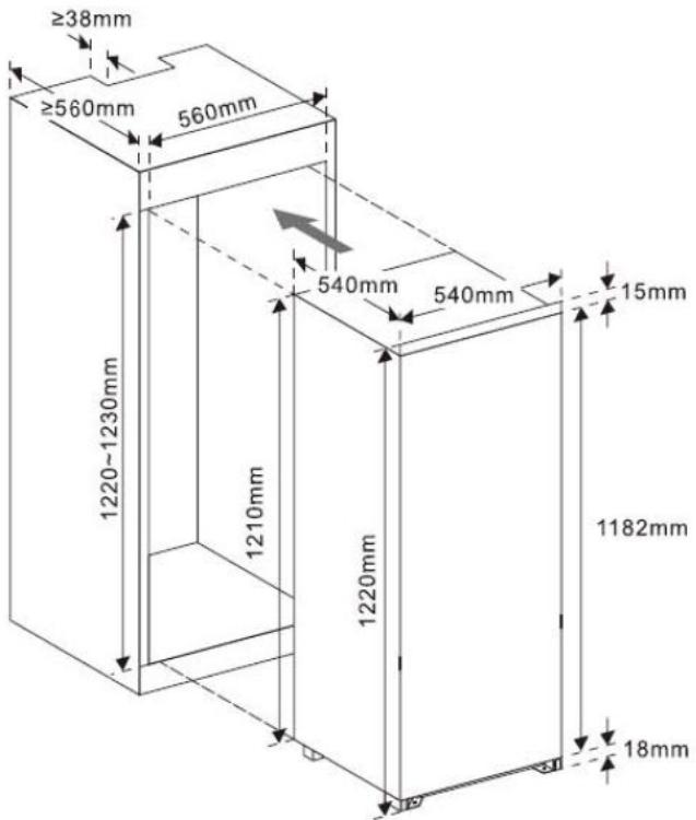 BRANDT BIL1220FS - Ensure the size of cabinet and ventilation are enough. - 1