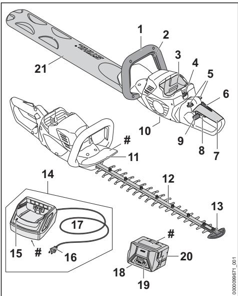 STIHL HSA 60 - Tagliasiepi, batteria e carica-batterie - 1