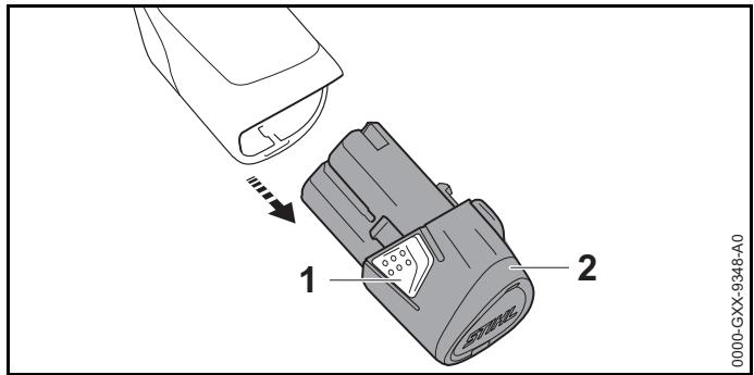 STIHL HSA26 - Estrarre la batteria - 1