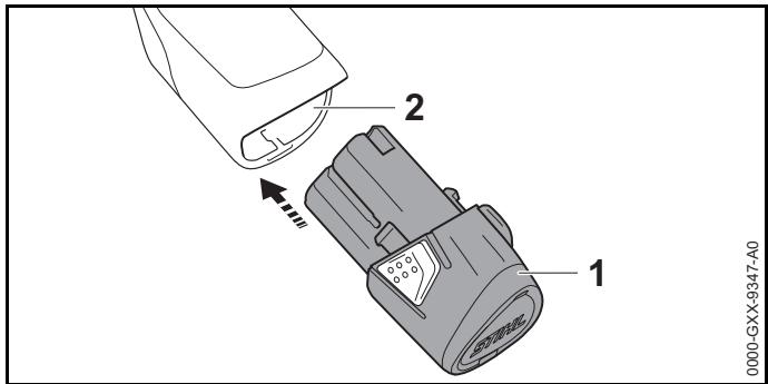 STIHL HSA26 - Inserire la batteria - 1