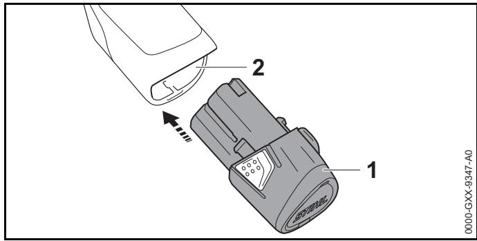 STIHL HSA26 - Akku einsetzen - 1
