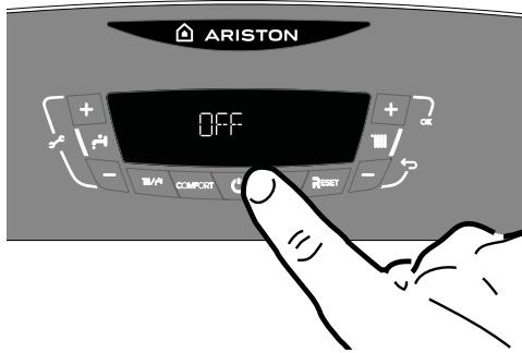 ARISTON CLAS One CLAS One System CLAS B One Plus CLAS B One Max - Procédure d'arrêt de la chaudière - 1
