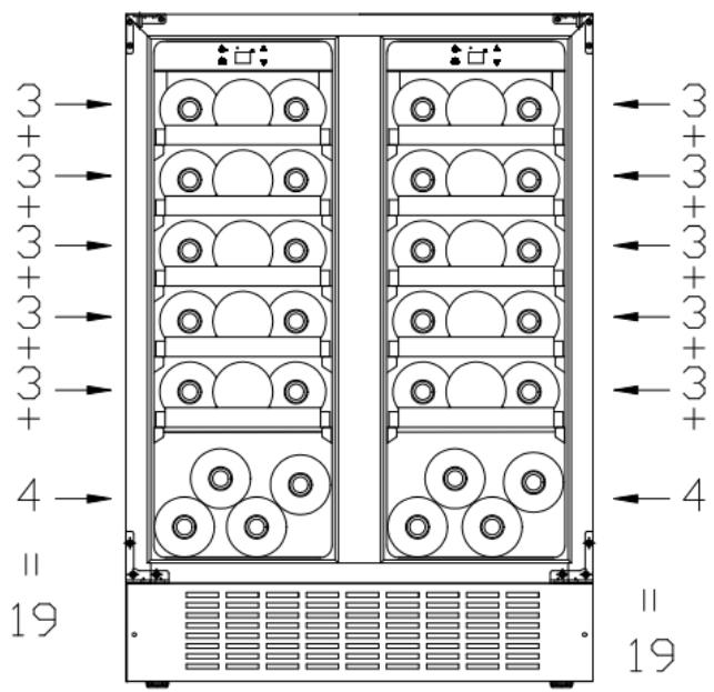 ROSIERES RWCB60D/N - > Schema di conservazione vino/bevande - 1