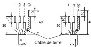 TOSHIBA R32, R410A - Longueur de dénudation du cable de connexion - 2