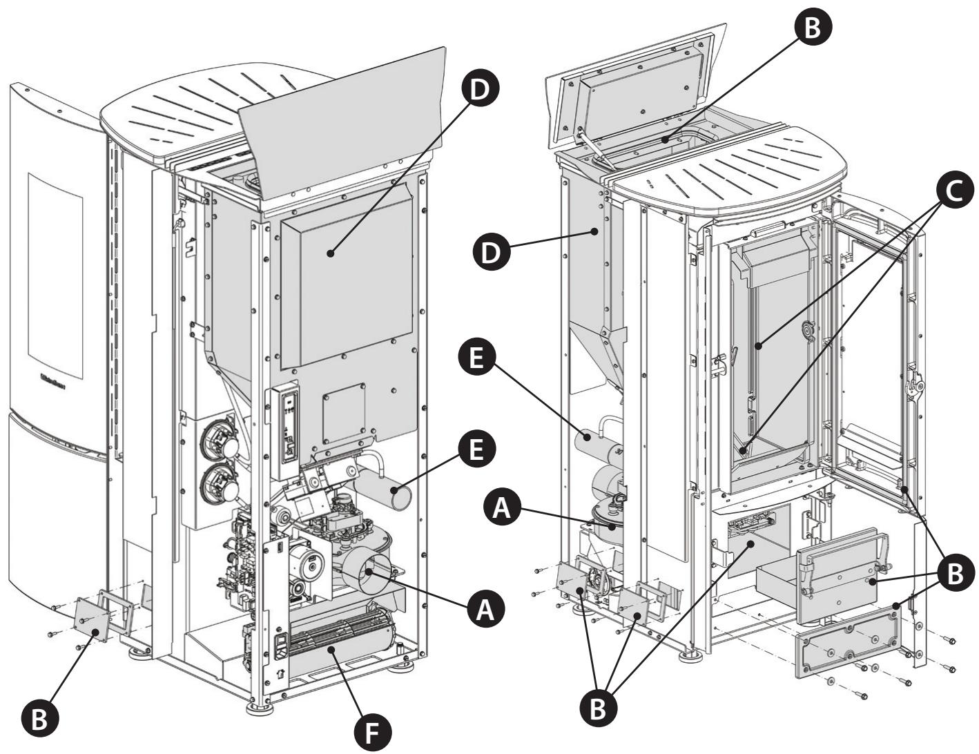 EXTRAFLAME KATIA 9 - KATIA 11 - ÉCHANGEUR THERMIQUE ET COMPARTIMENT D'INSPECTION - 4