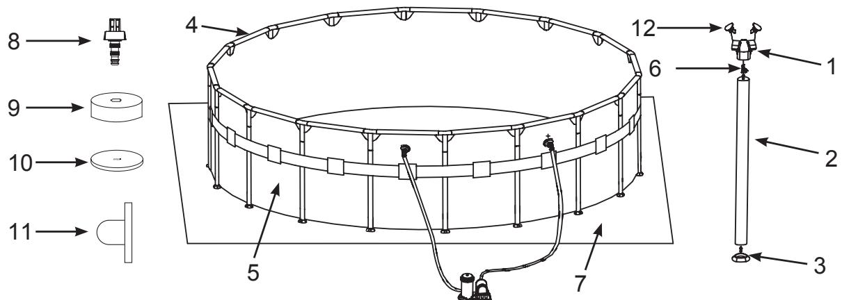 INTEX ULTRA XTR RONDE DIAM. 7,32 X H. 1,32 M - DETAIL DES PIECES - 1